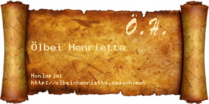 Ölbei Henrietta névjegykártya